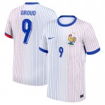 Günstige Fußballtrikots Frankreich Giroud 9 Auswärtstrikot EURO 2024 Kurzarm